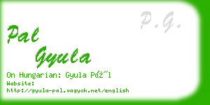 pal gyula business card